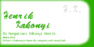 henrik kakonyi business card