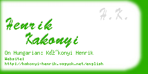 henrik kakonyi business card